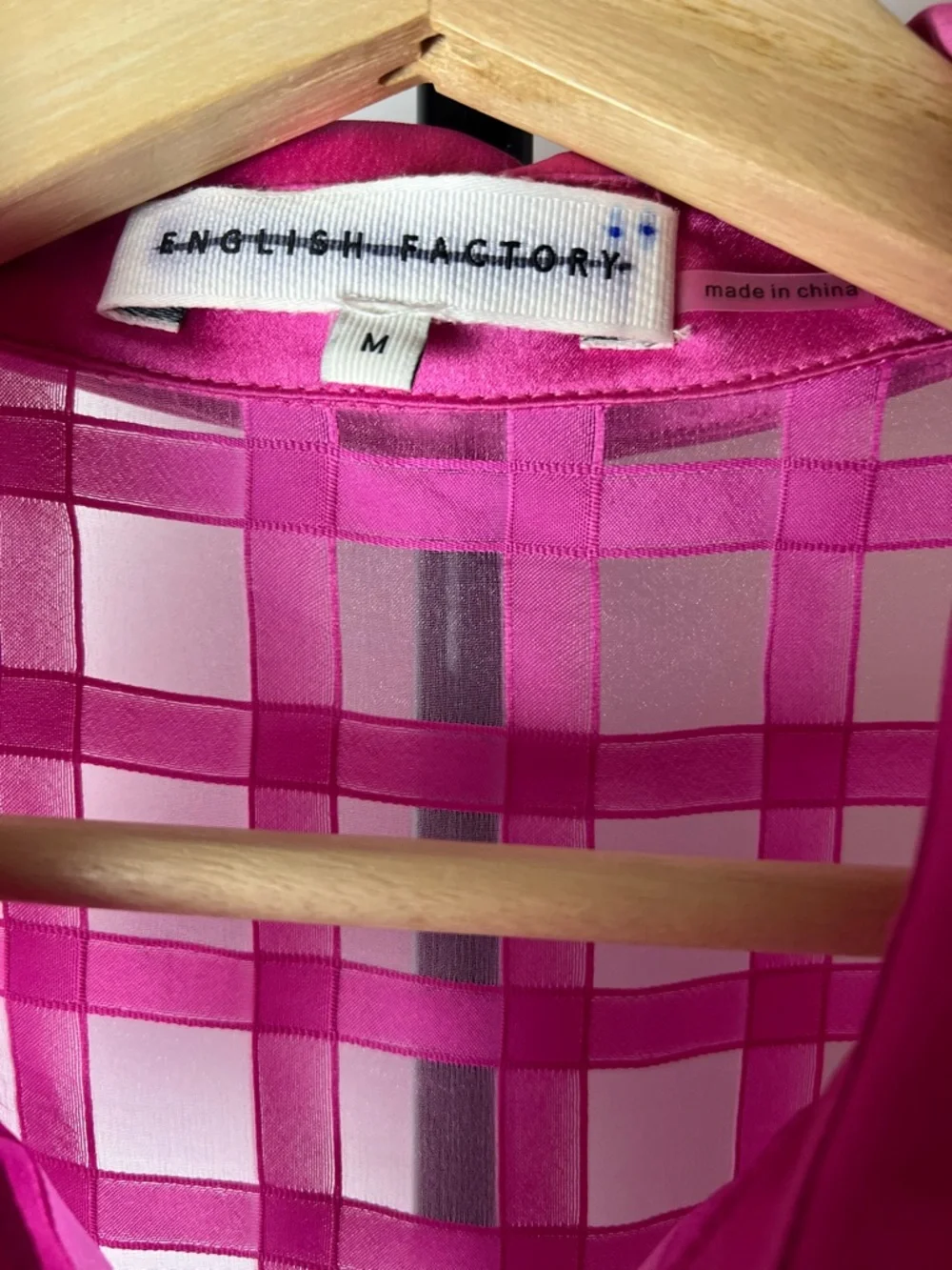 NWOT English Factory Hot Pink Puff-Sleeve Maxi Dress - Picture 5 of 5